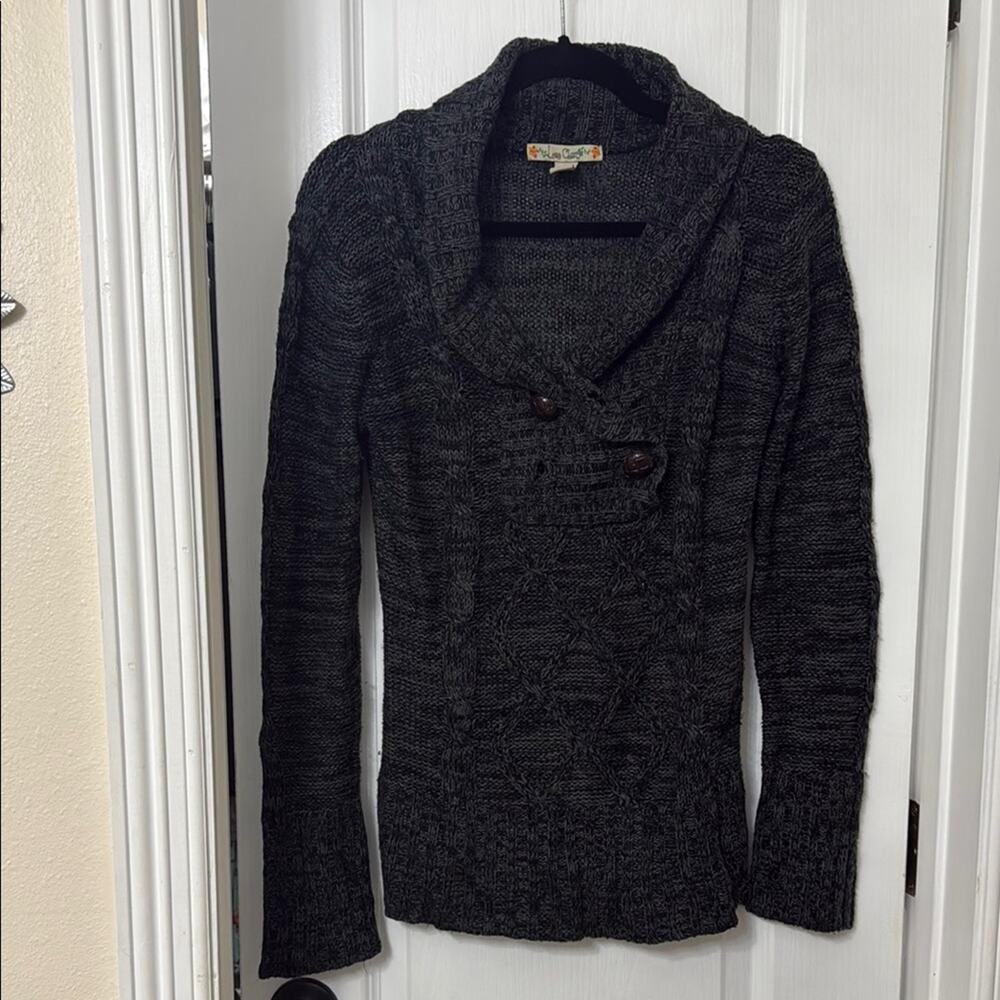 Love change sweater gray buttons size L